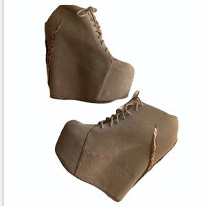 Jeffrey Campbell Damsel Claw Tan Wedge Boot